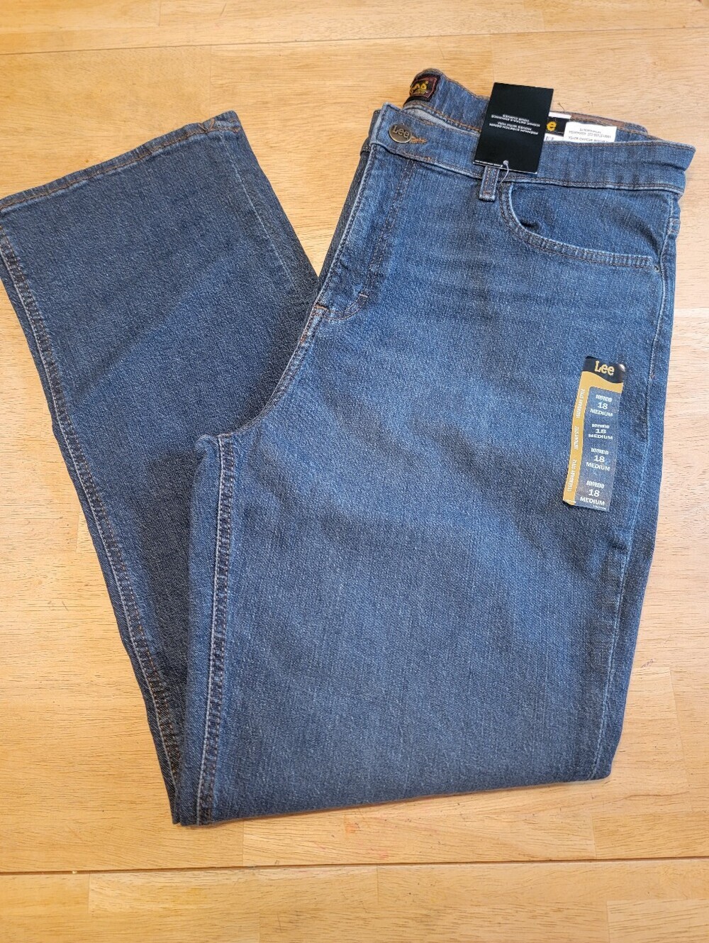 NWT Women Lee Dark Wash Mid Rise Boyfriend Denim Jeans Size 18